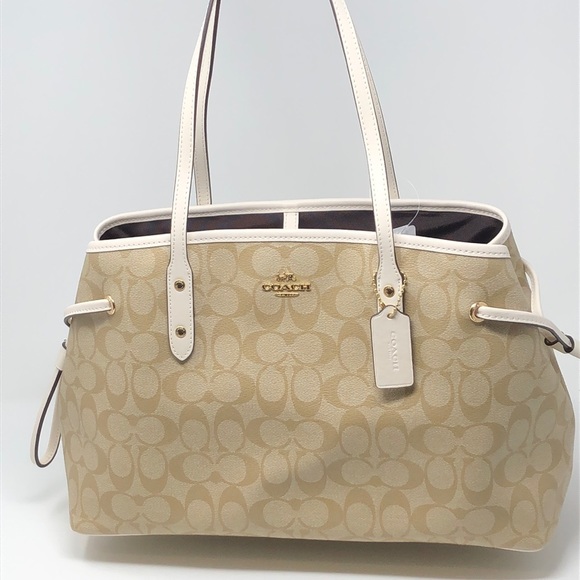 NWT coach PVC drawstring carryall light khaki - Picture 4 of 8